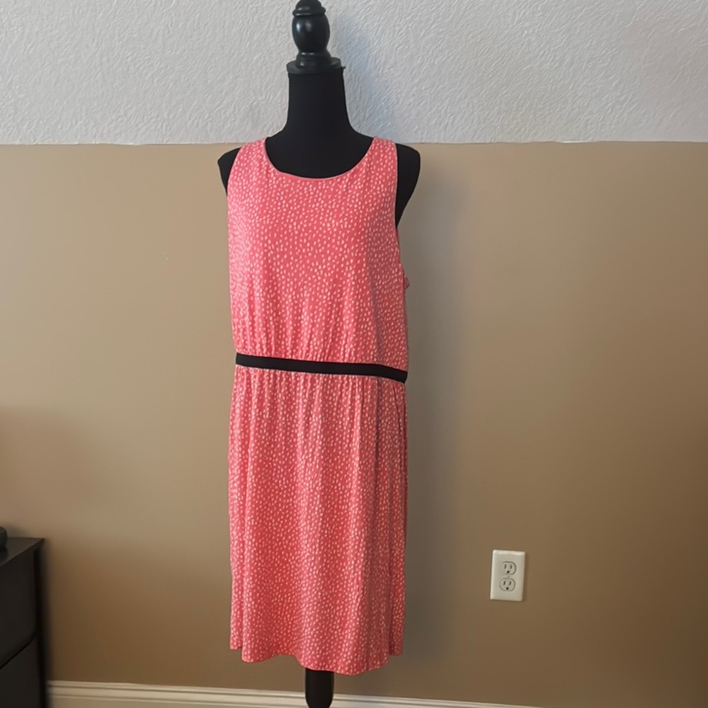 LOFT Orange Pink Sleeveless Sundress Midi